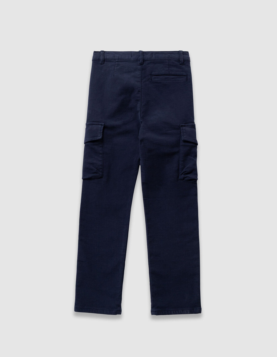 marineblaue cargohose für jungen gerader schnitt