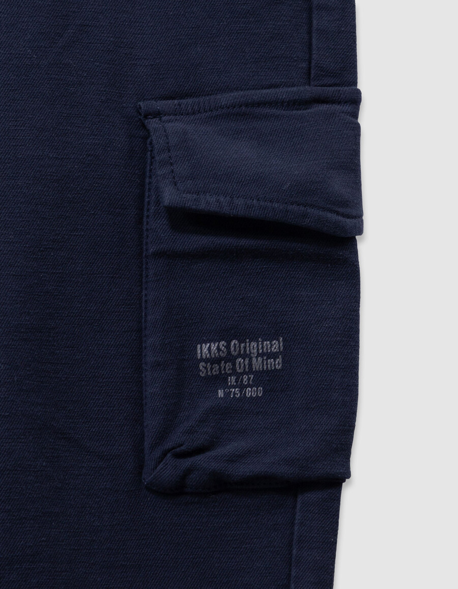 marineblaue cargohose für jungen gerader schnitt