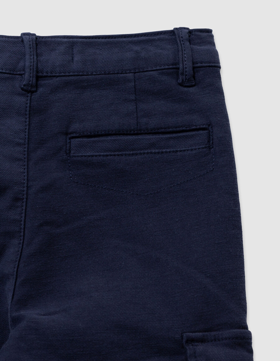 marineblaue cargohose für jungen gerader schnitt