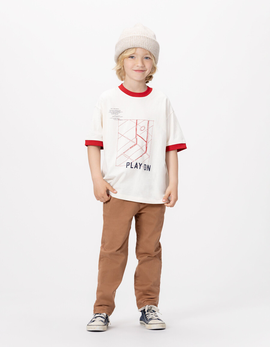 hellbraune locker sitzende chinos für jungen