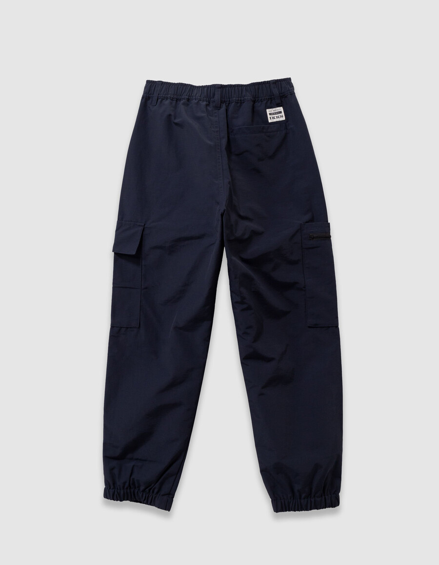 marineblaue nylon-jogginghose für jungen im cargo-stil