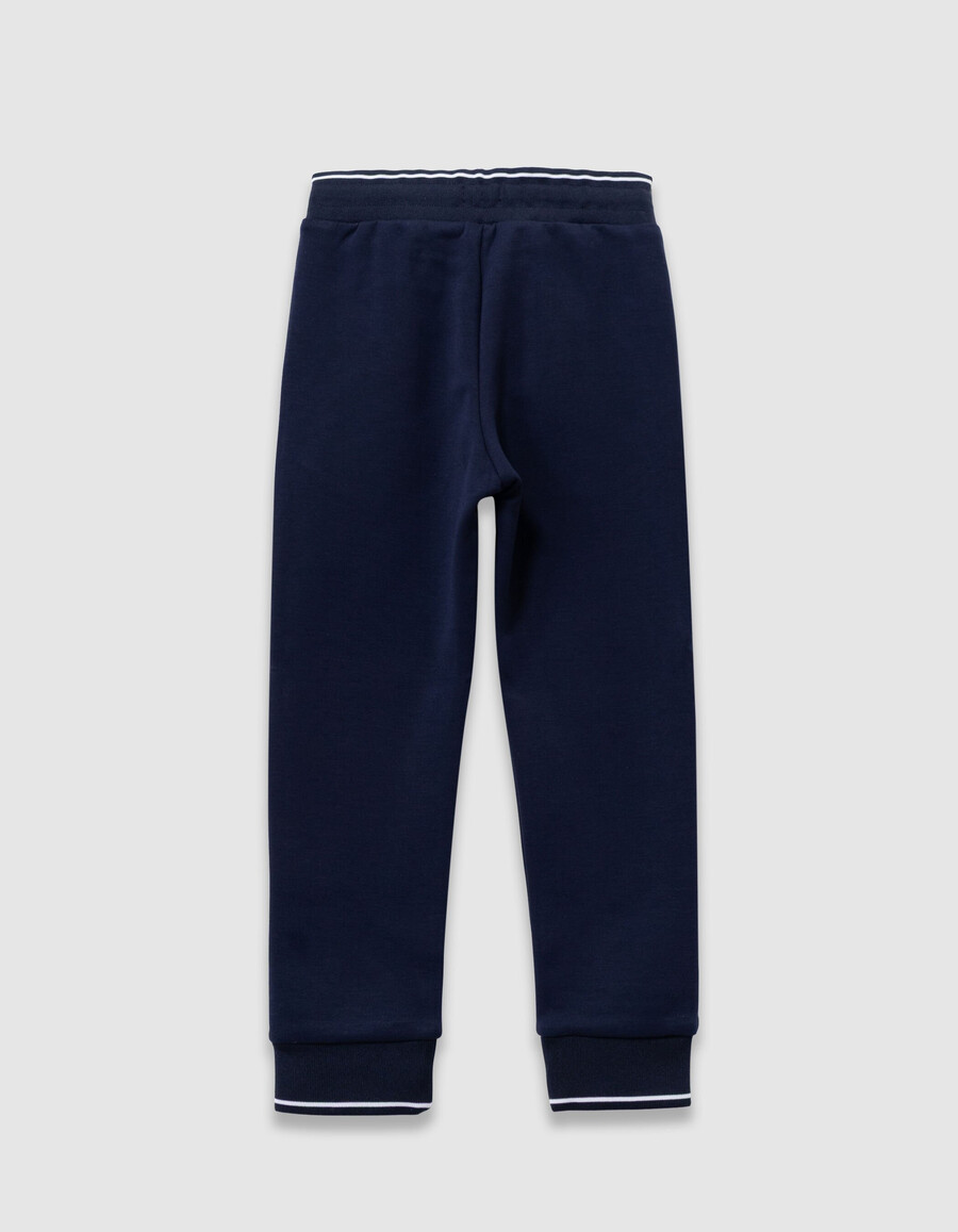 marineblaue jogginghose für jungen mit kordelzug und buchstaben