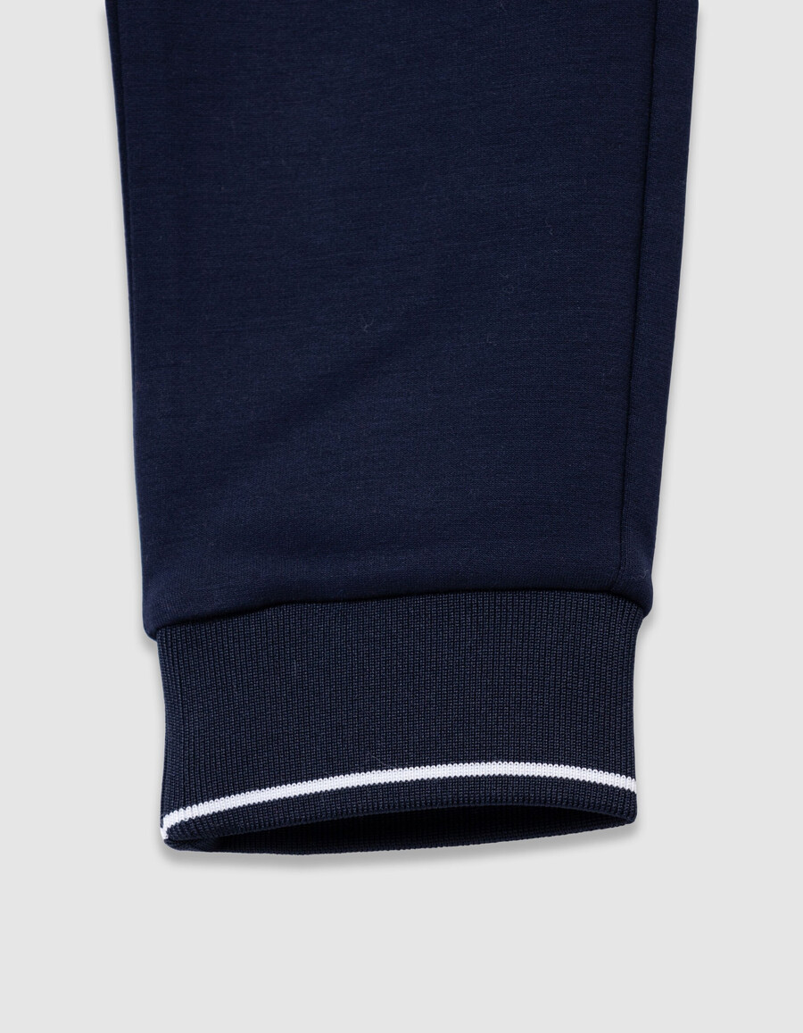 marineblaue jogginghose für jungen mit kordelzug und buchstaben
