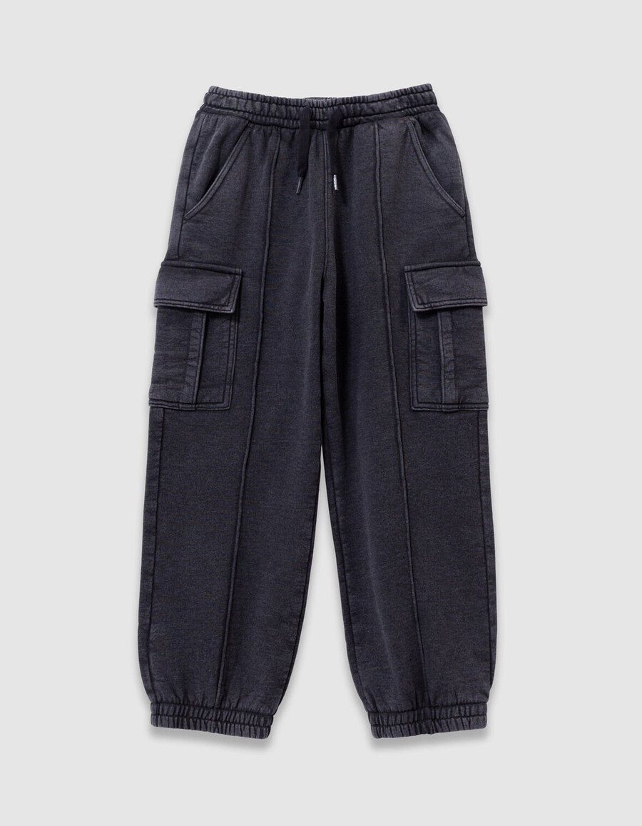 schwarze cargo-jogginghose für jungen