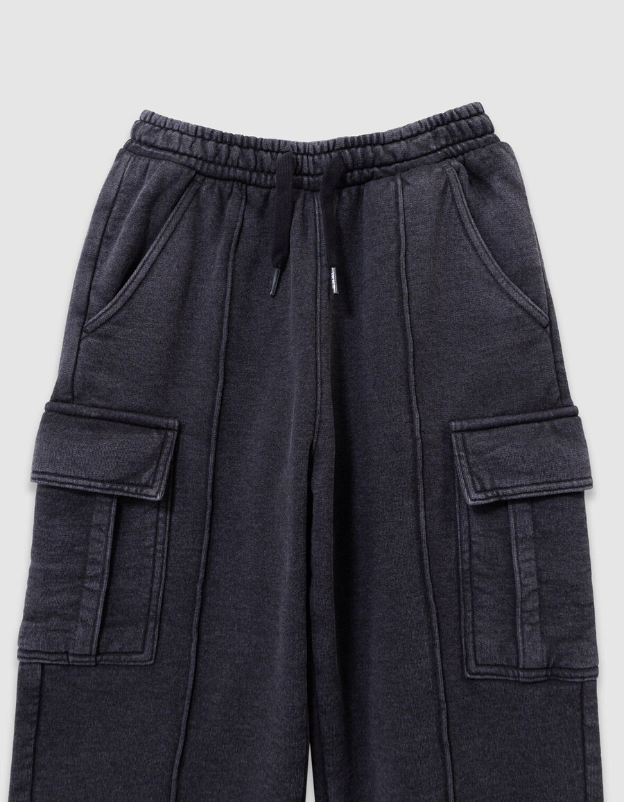 schwarze cargo-jogginghose für jungen