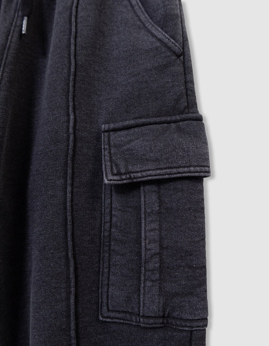 schwarze cargo-jogginghose für jungen