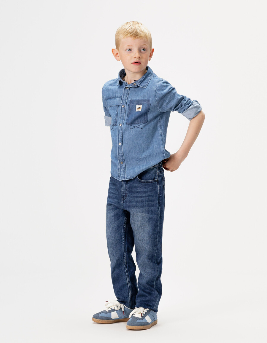 marineblaue gerade geschnittene jeans für jungen