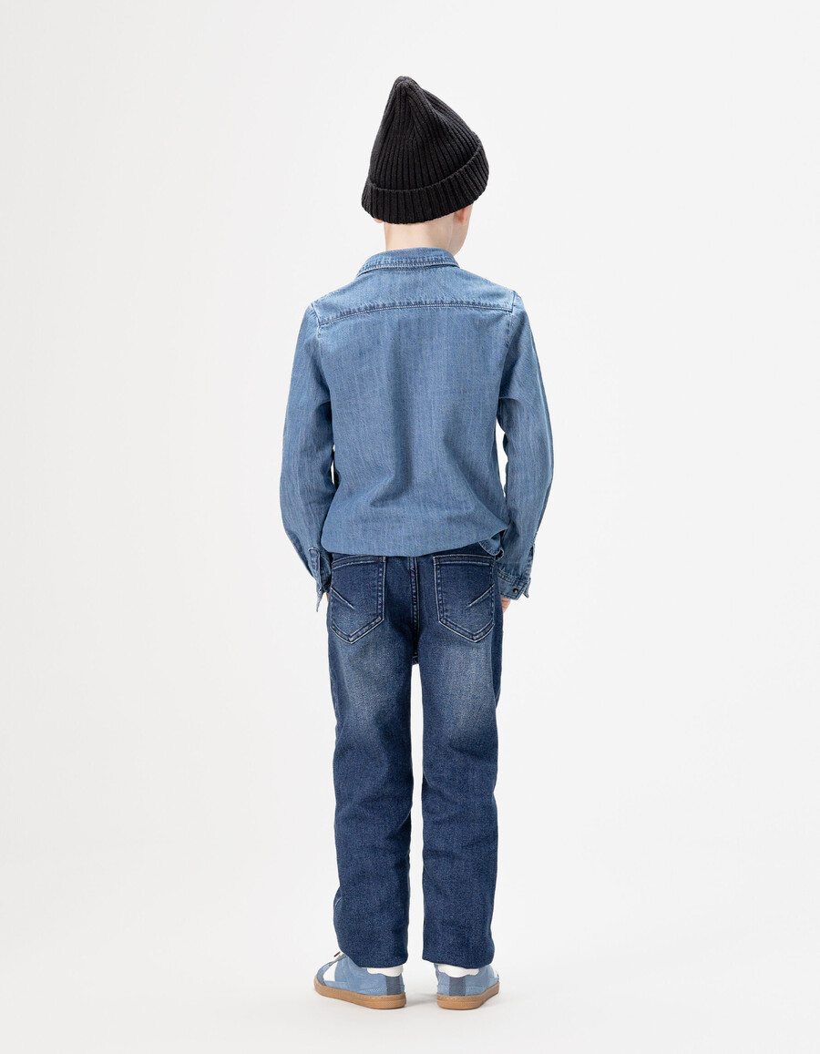 marineblaue gerade geschnittene jeans für jungen