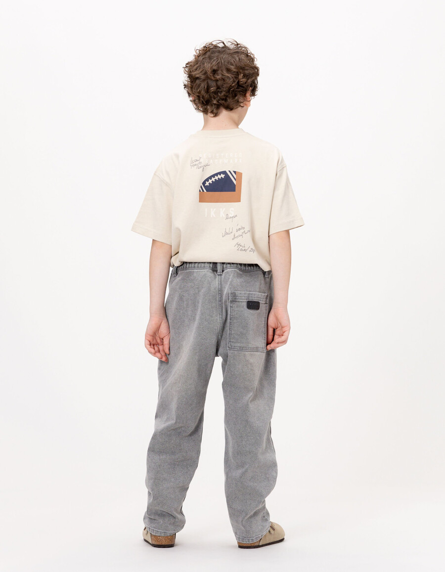 graue locker sitzende jeans für jungen mit elastischem bund