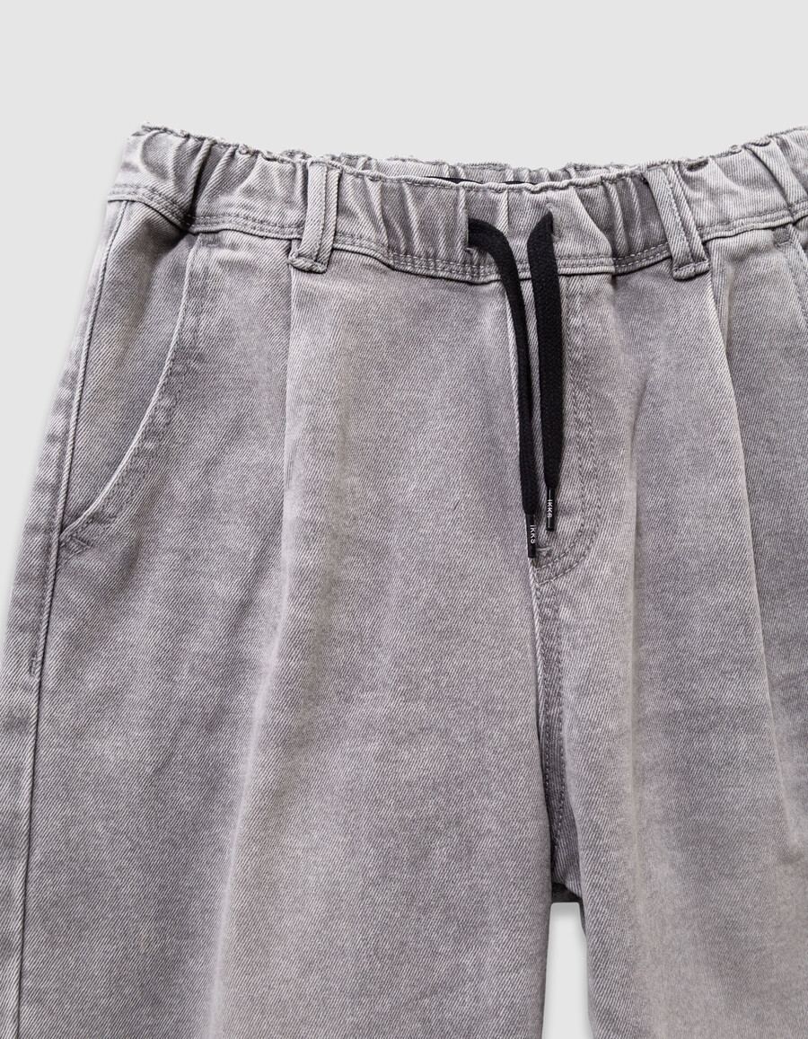 graue locker sitzende jeans für jungen mit elastischem bund
