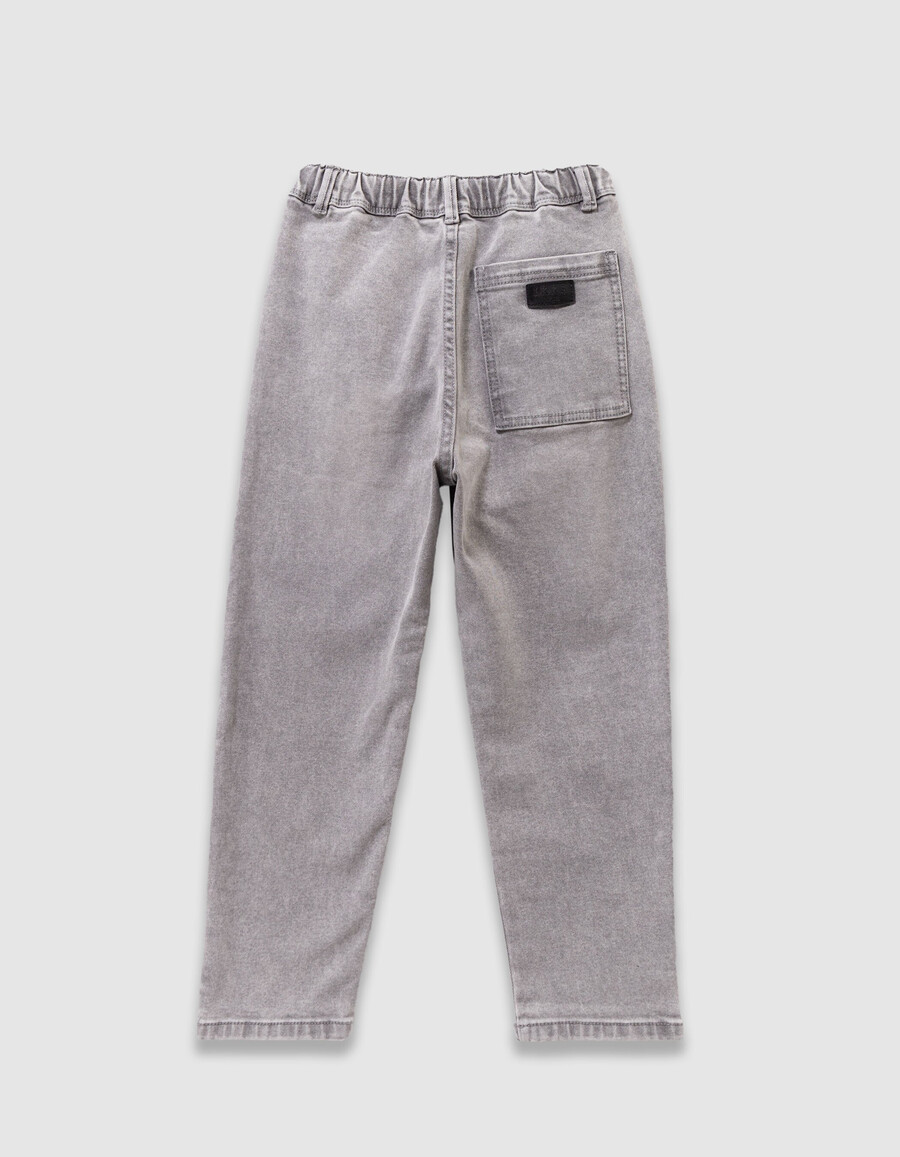 graue locker sitzende jeans für jungen mit elastischem bund
