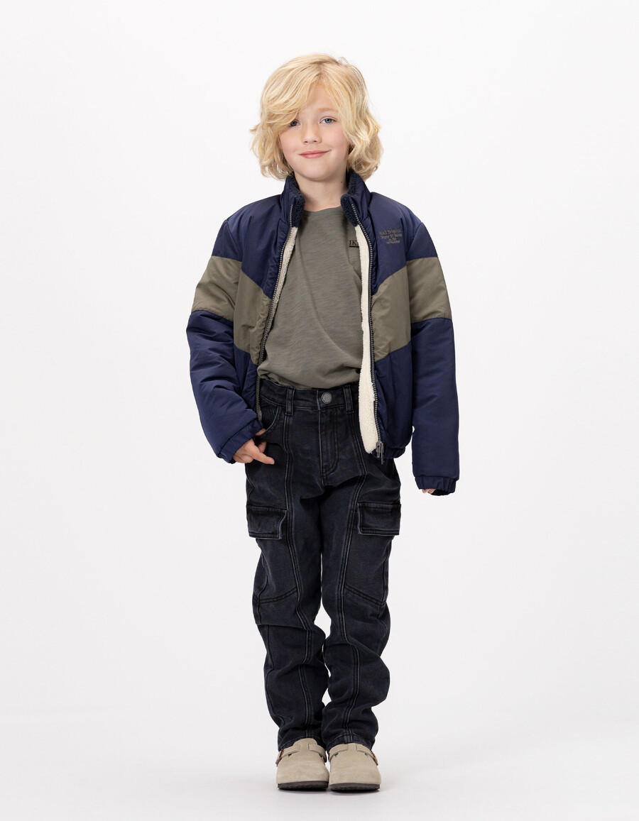graue cargo-jeans für jungen locker geschnitten