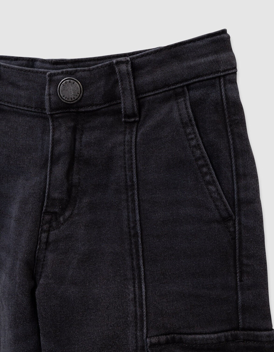 graue cargo-jeans für jungen locker geschnitten