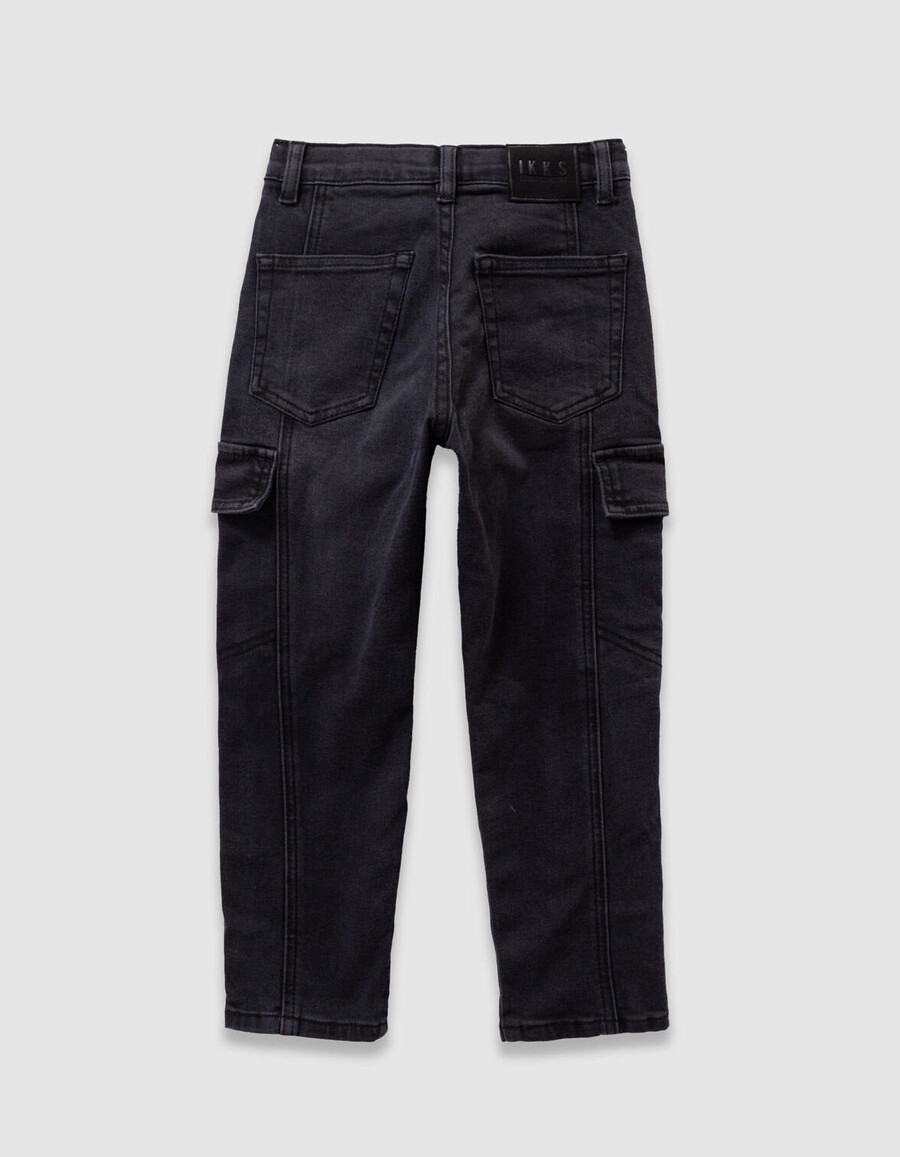 graue cargo-jeans für jungen locker geschnitten