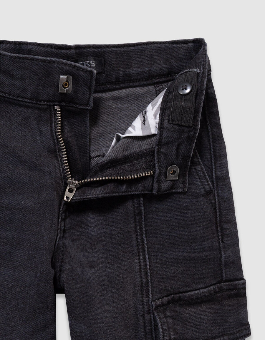 graue cargo-jeans für jungen locker geschnitten