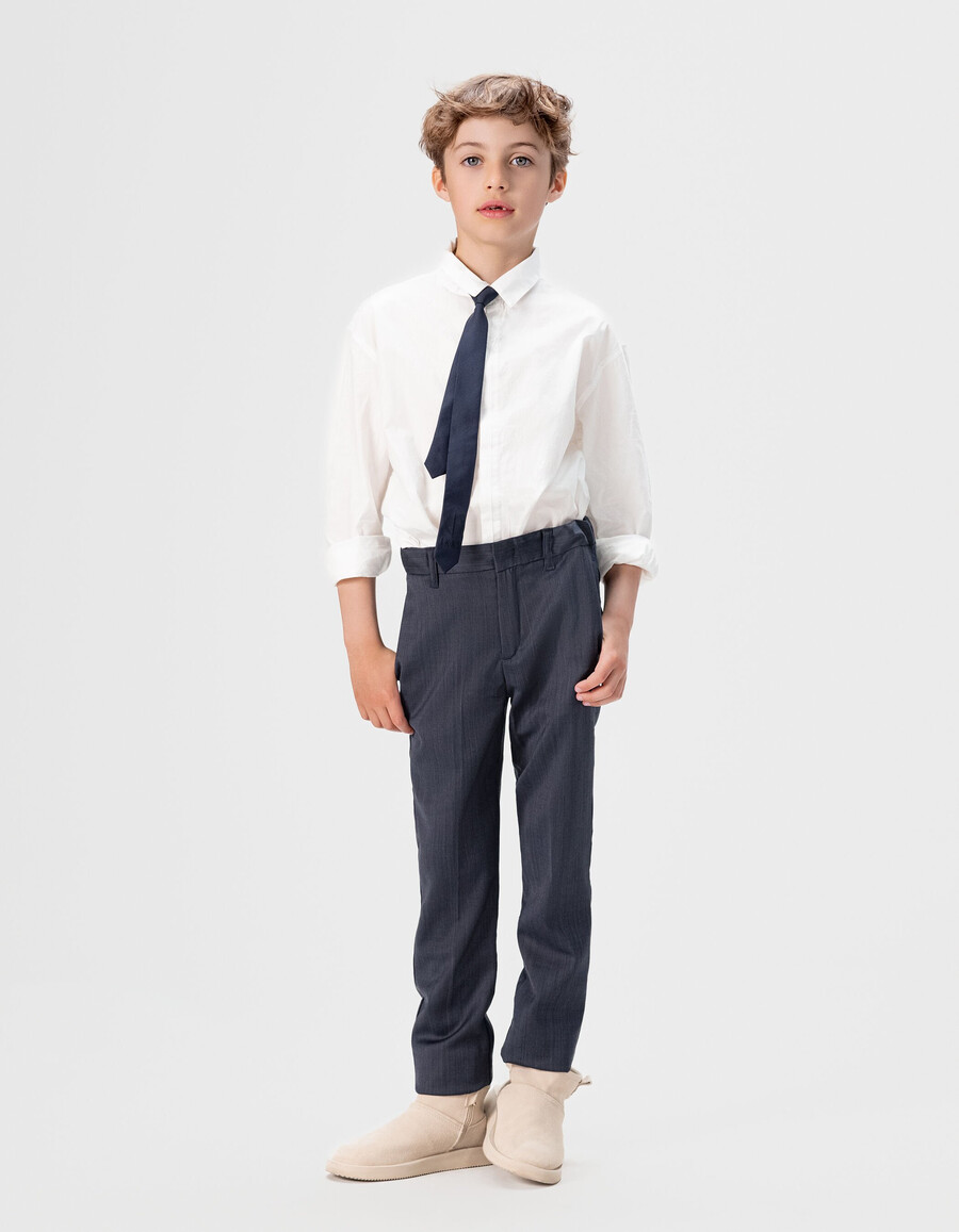 marineblaue strickhose für jungen