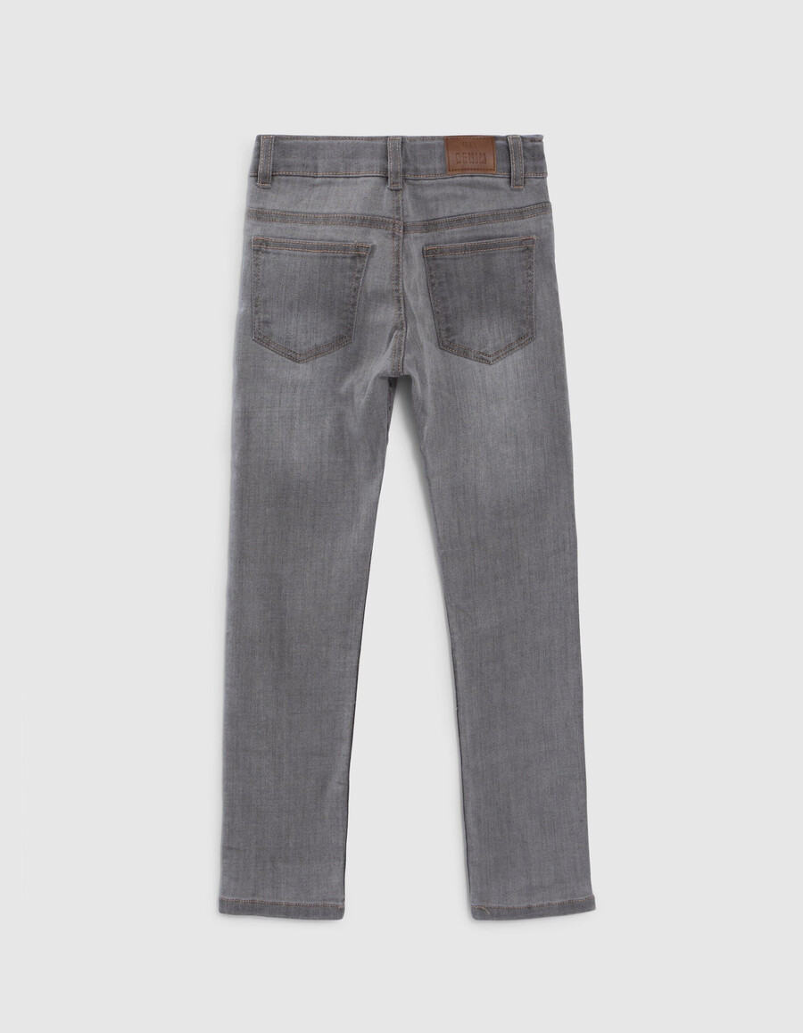 graue slim-jeans für jungen mit gewebtem gürtel