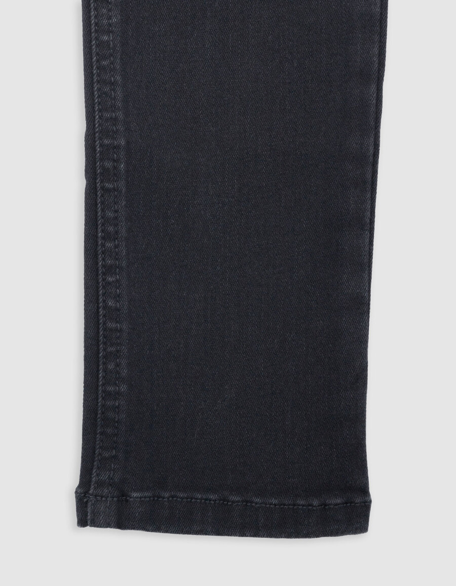 schwarze slim-fit-jeans für jungen mit abnehmbarem geflochtenem bund
