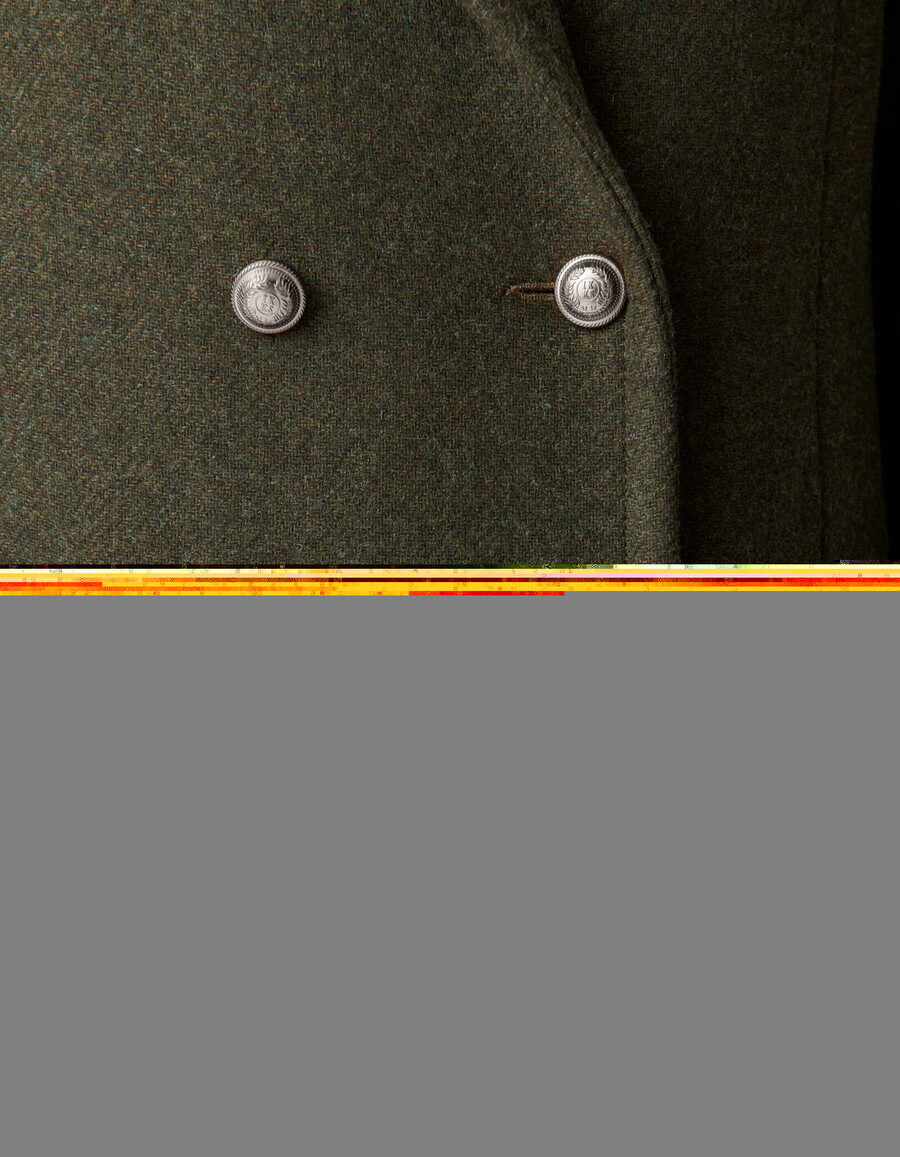 damen-peacoat in khaki mit gravierten knöpfen