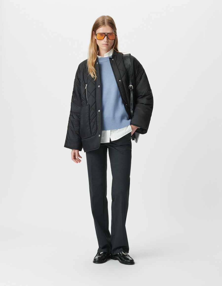 schwarze gesteppte damenjacke
