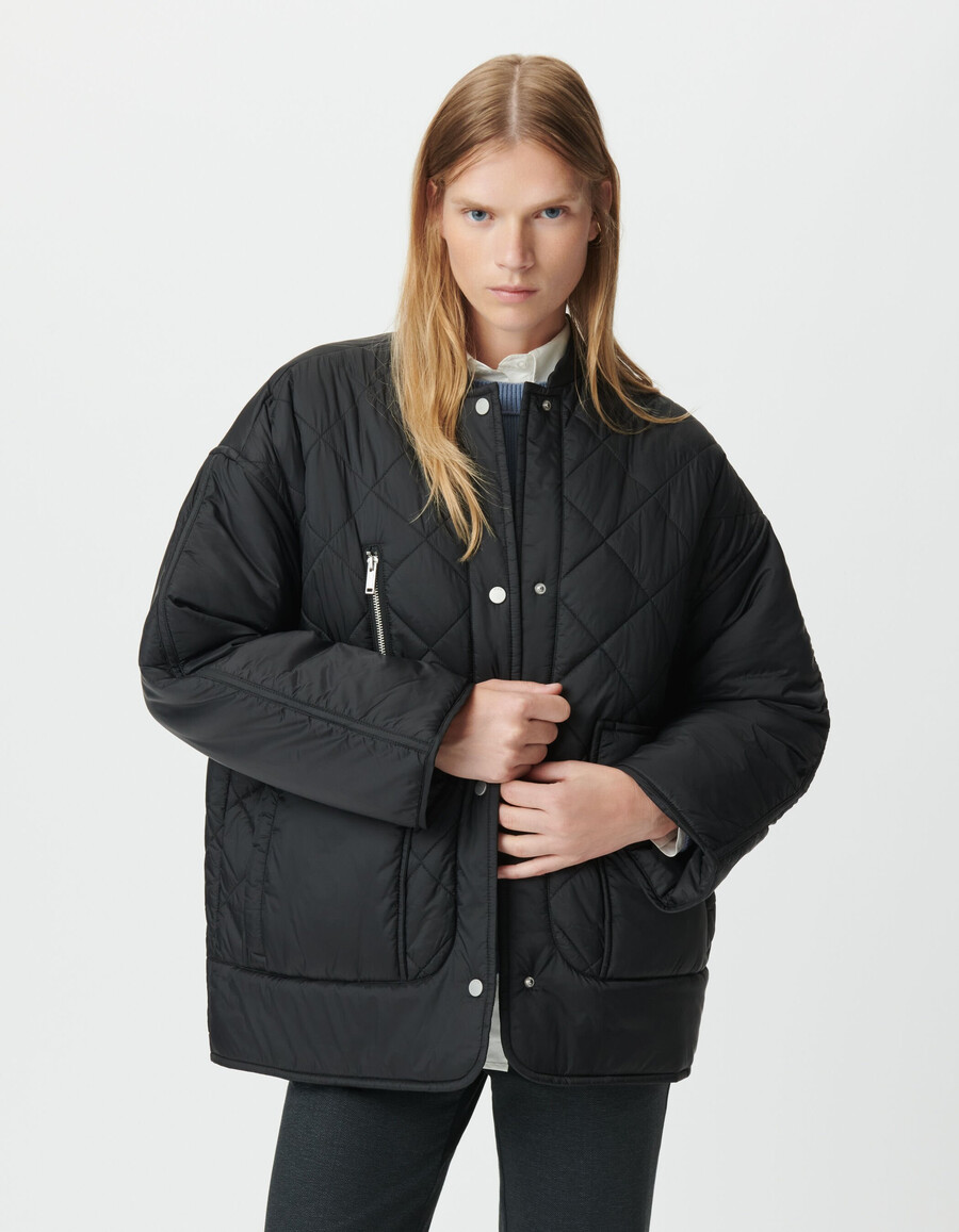 schwarze gesteppte damenjacke