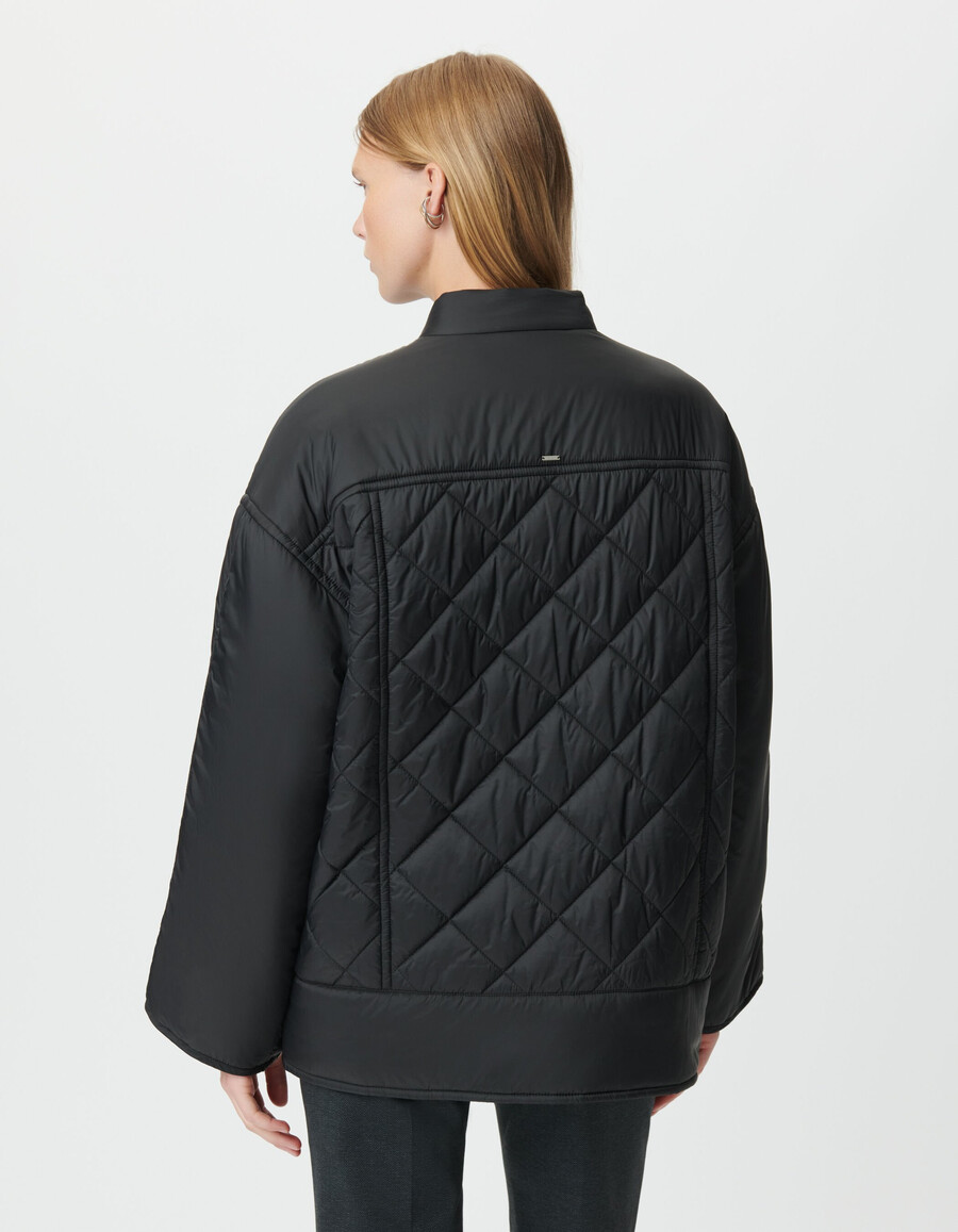 schwarze gesteppte damenjacke