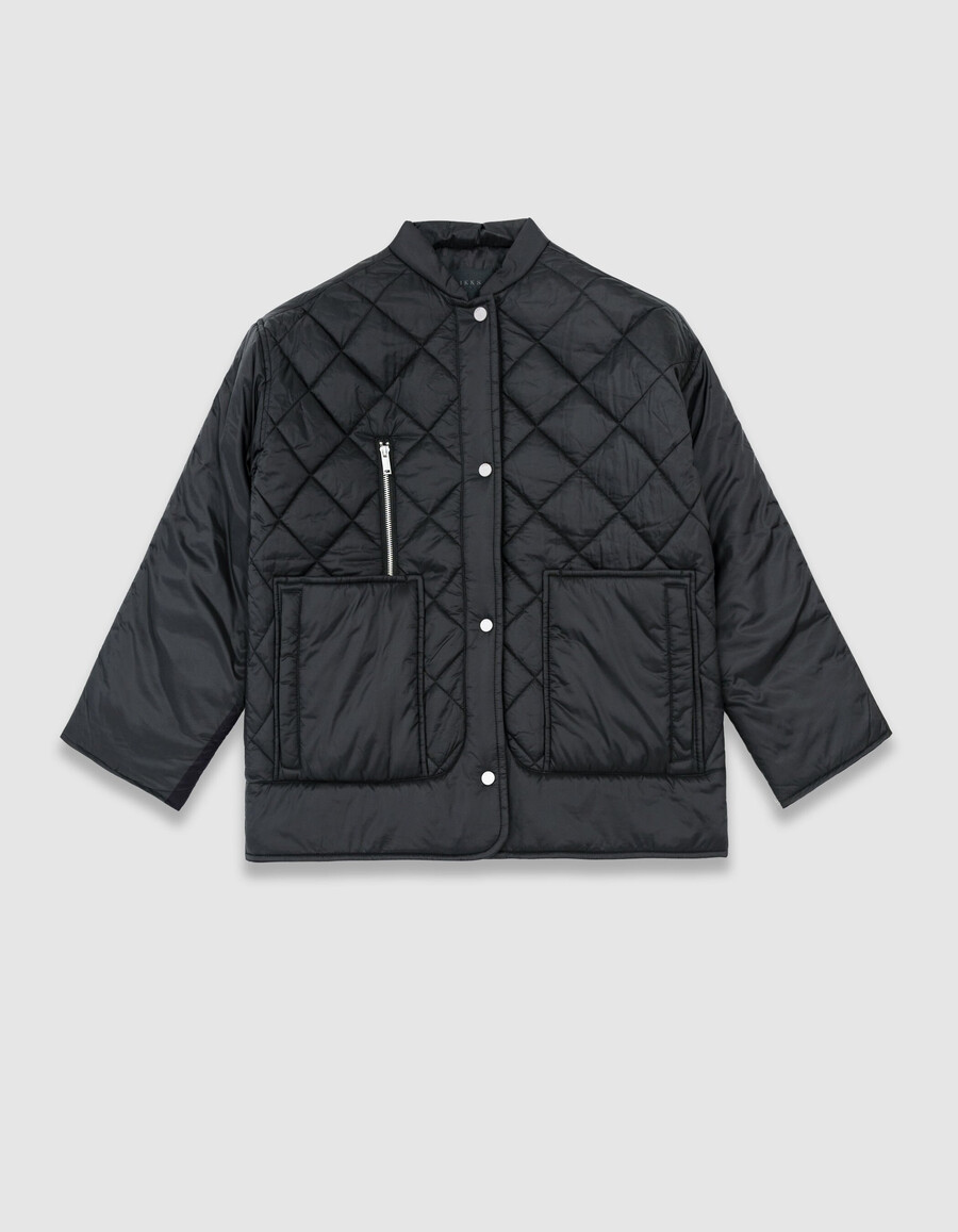 schwarze gesteppte damenjacke