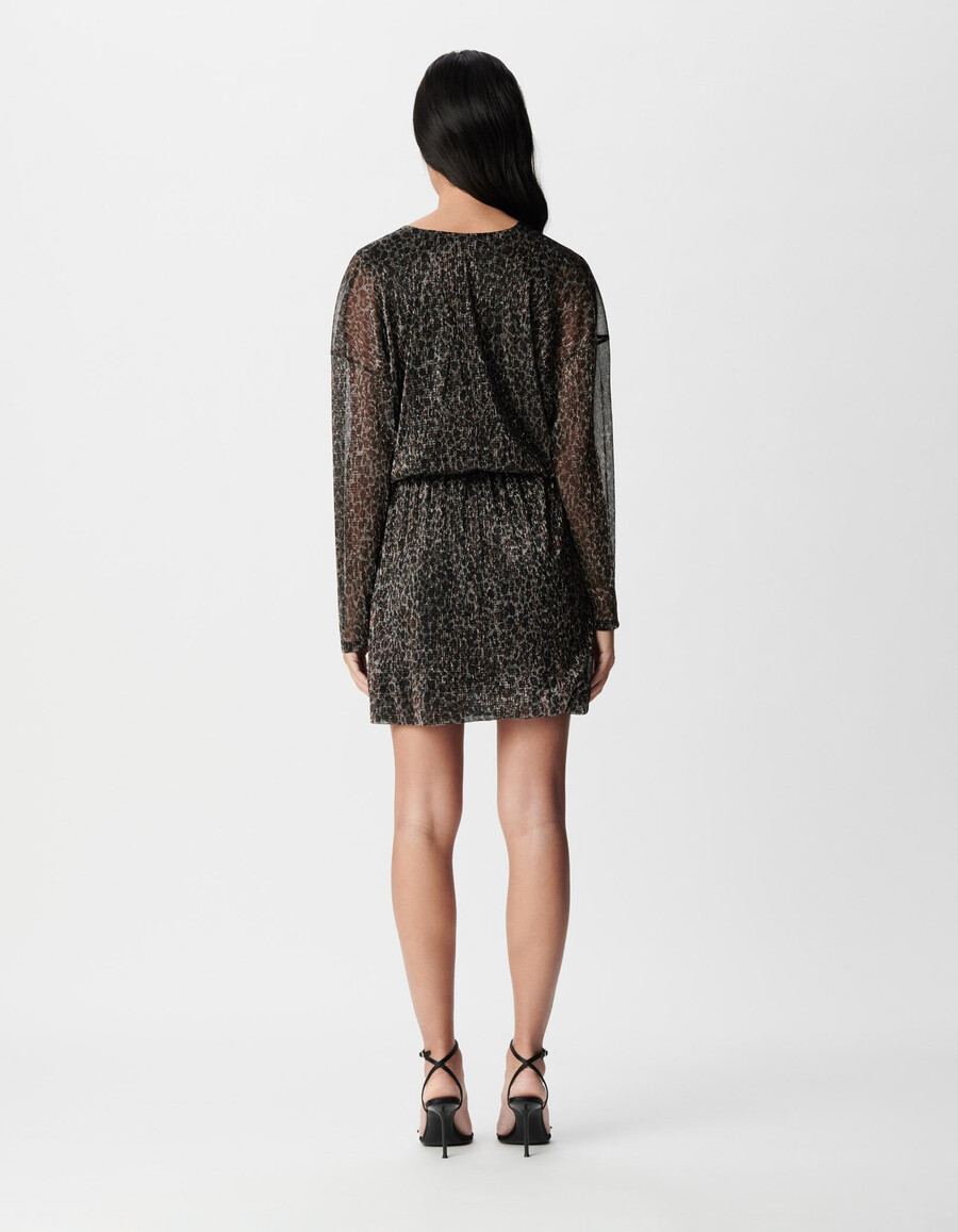schwarzes lurex-strickkleid für damen