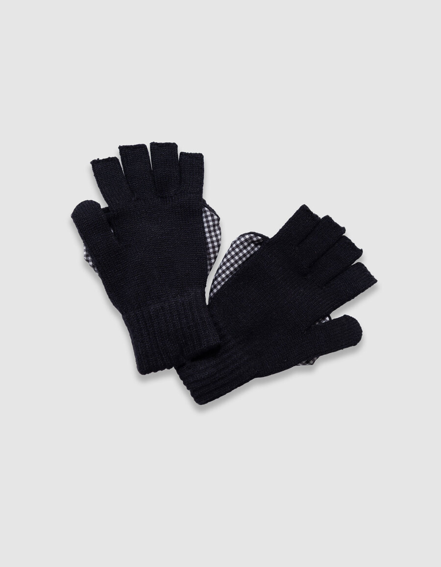 schwarze gestrickte herzförmige fäustlinge für mädchen