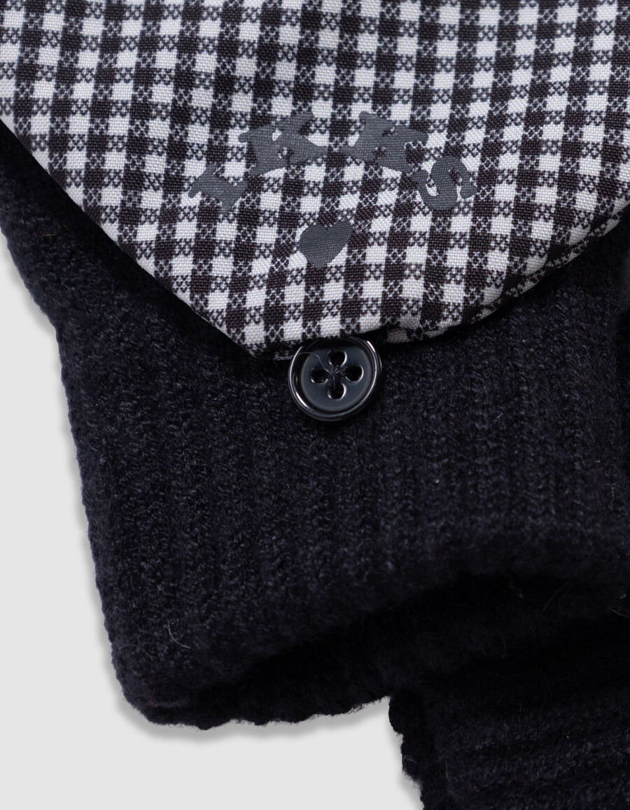 schwarze gestrickte herzförmige fäustlinge für mädchen