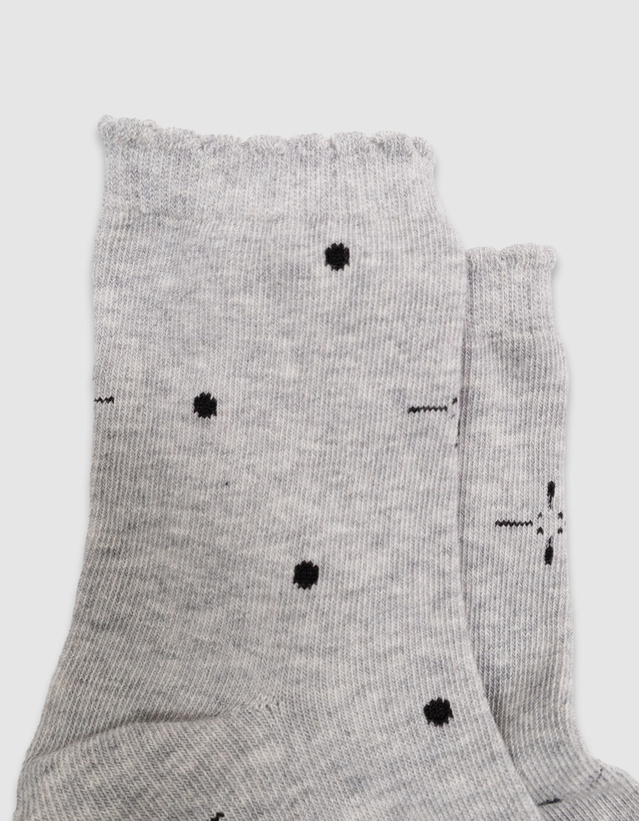 mädchensocken in schwarz burgunderrot und grau