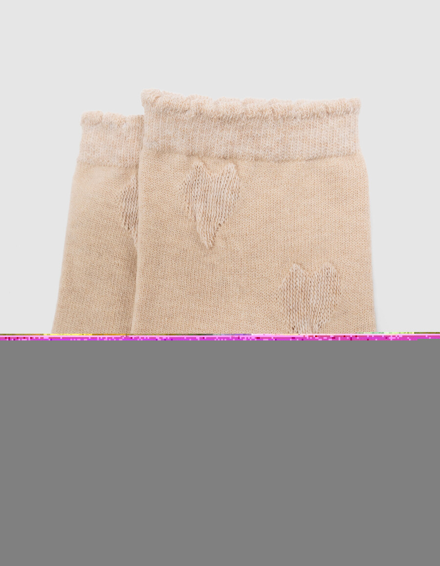 mädchensocken in beige schwarz und grau