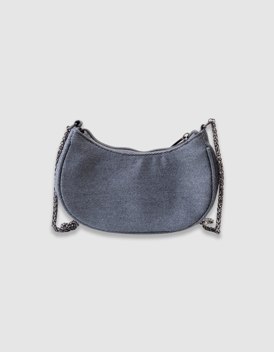 mädchen-tasche in blau mit glitzer und gesteppten herzen