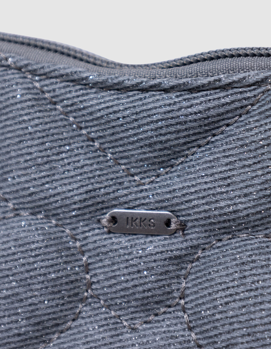 mädchen-tasche in blau mit glitzer und gesteppten herzen