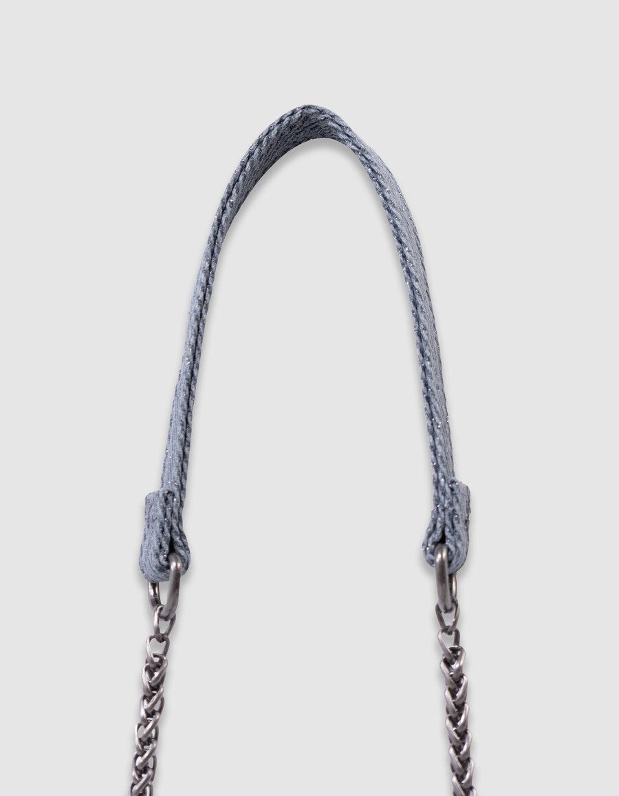 mädchen-tasche in blau mit glitzer und gesteppten herzen