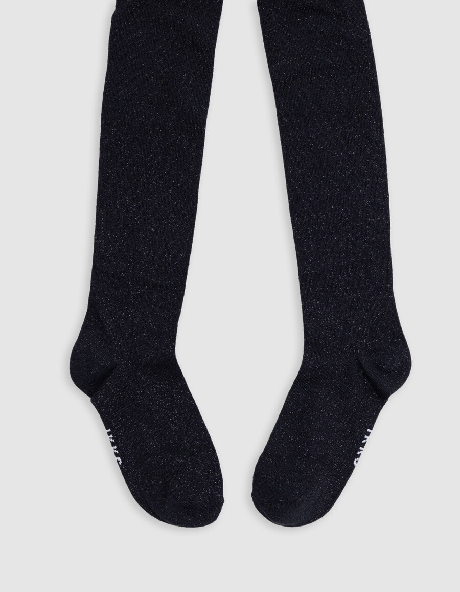 schwarze pailletten-strickstrumpfhose für mädchen