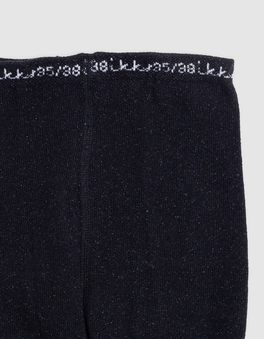 schwarze pailletten-strickstrumpfhose für mädchen