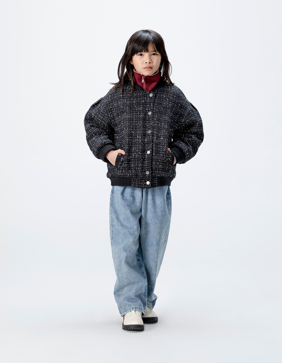 schwarze tweedjacke für mädchen