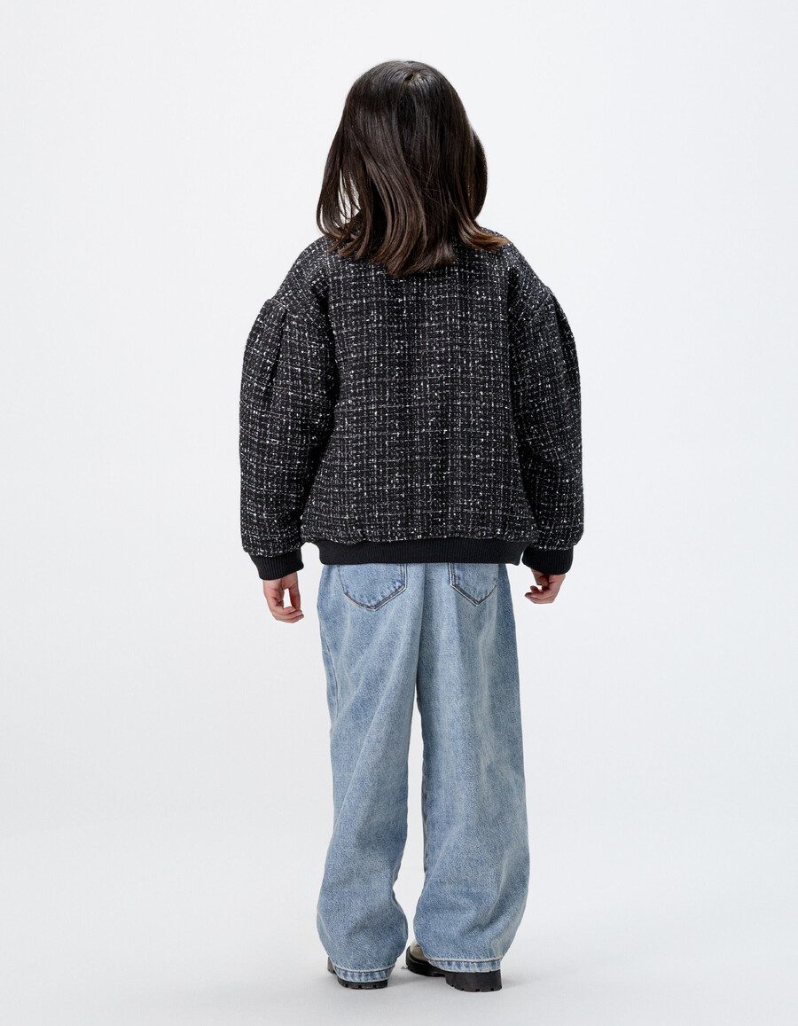 schwarze tweedjacke für mädchen
