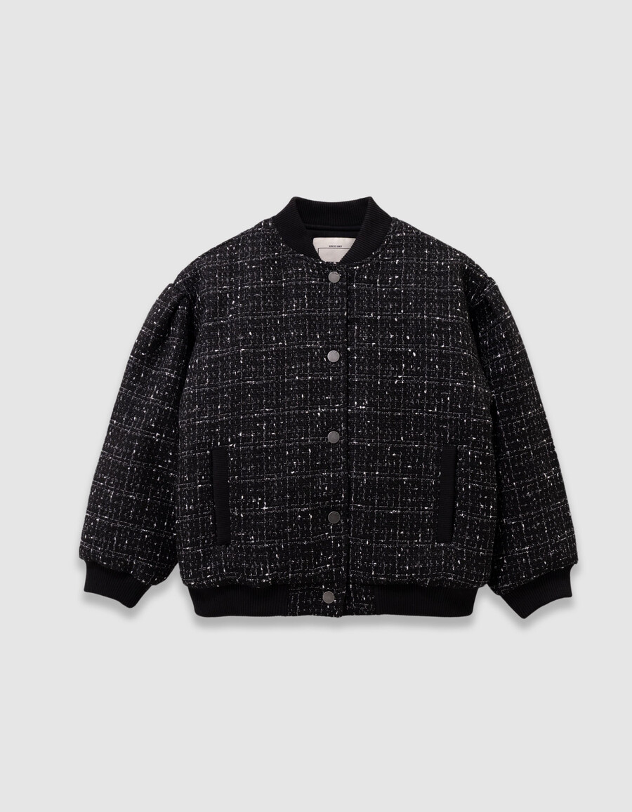 schwarze tweedjacke für mädchen