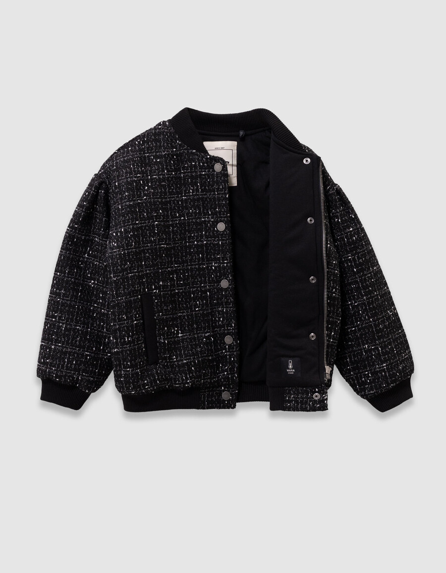 schwarze tweedjacke für mädchen