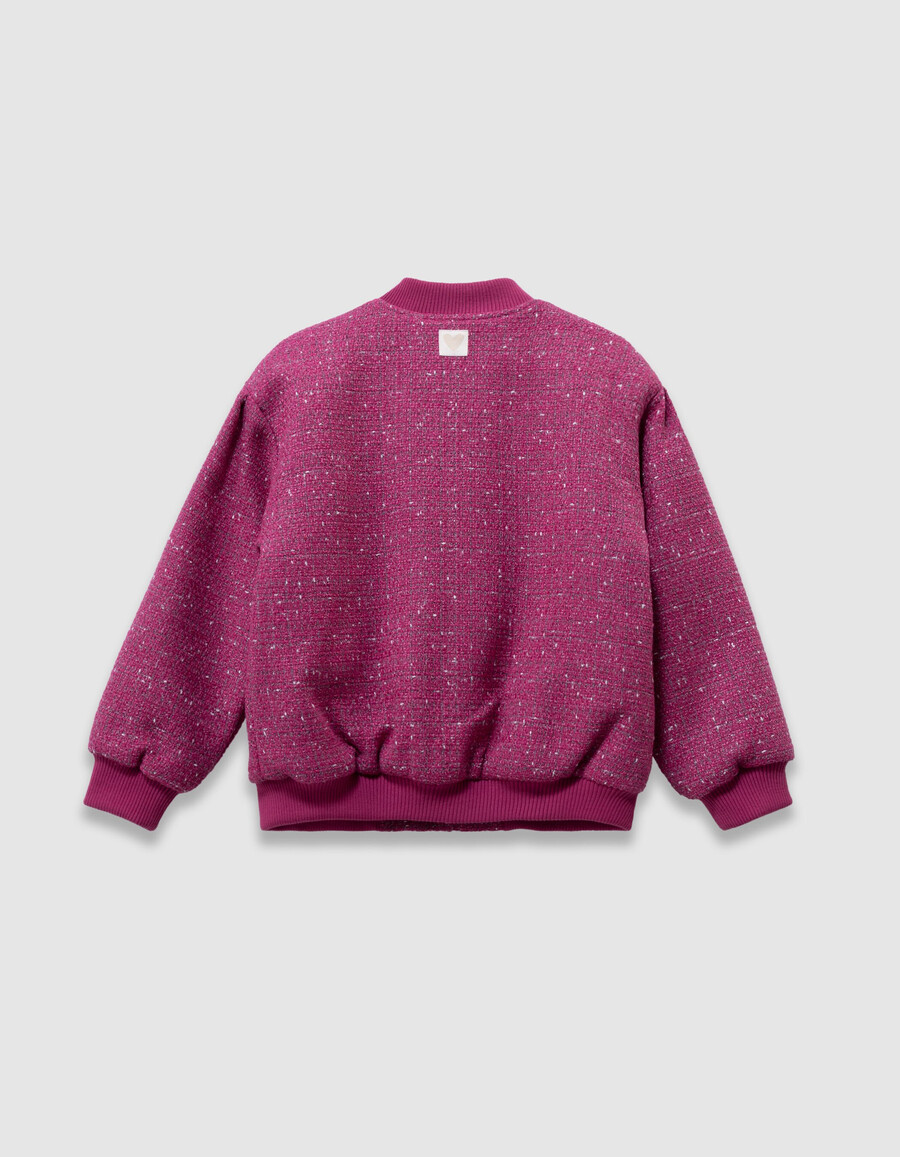 mädchenjacke in rosa tweed-optik