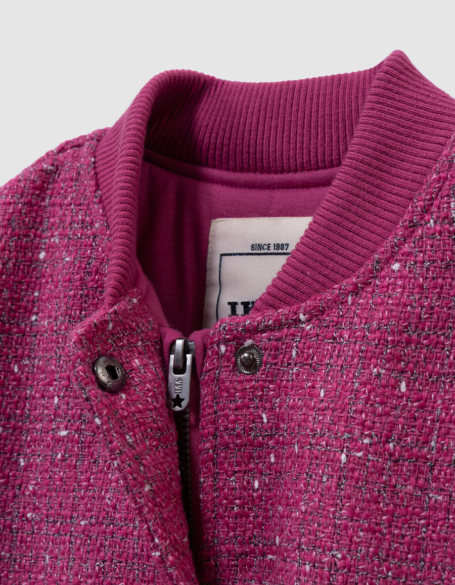 mädchenjacke in rosa tweed-optik