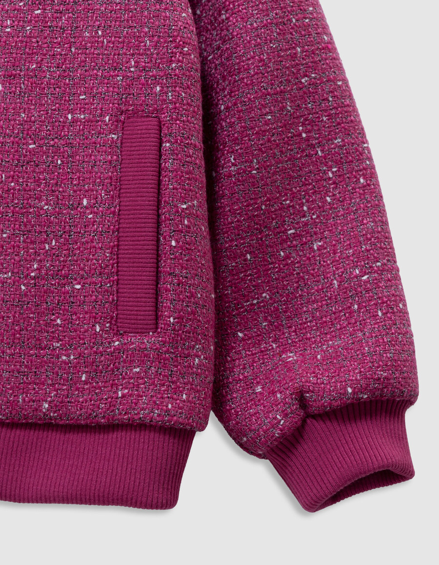 mädchenjacke in rosa tweed-optik