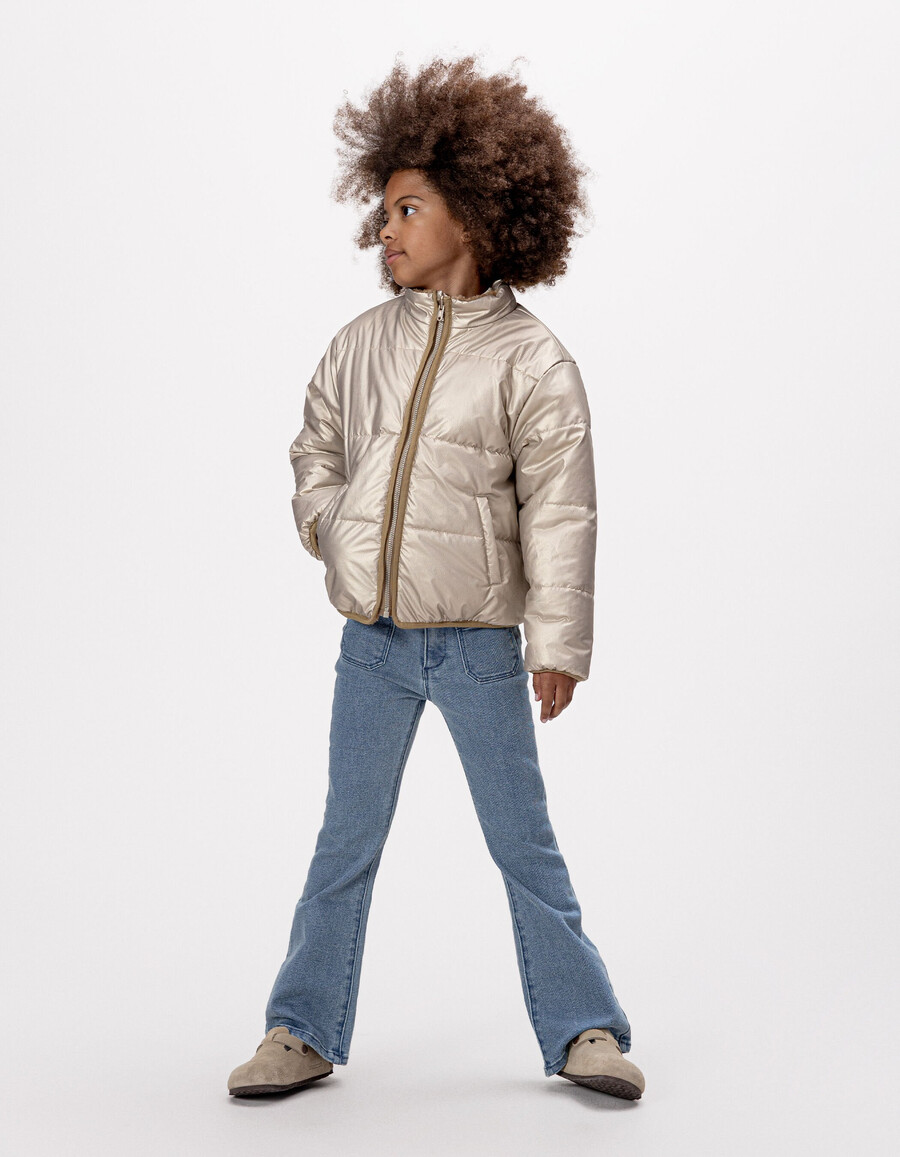 3-in-1-wendejacke für mädchen blau wattiert