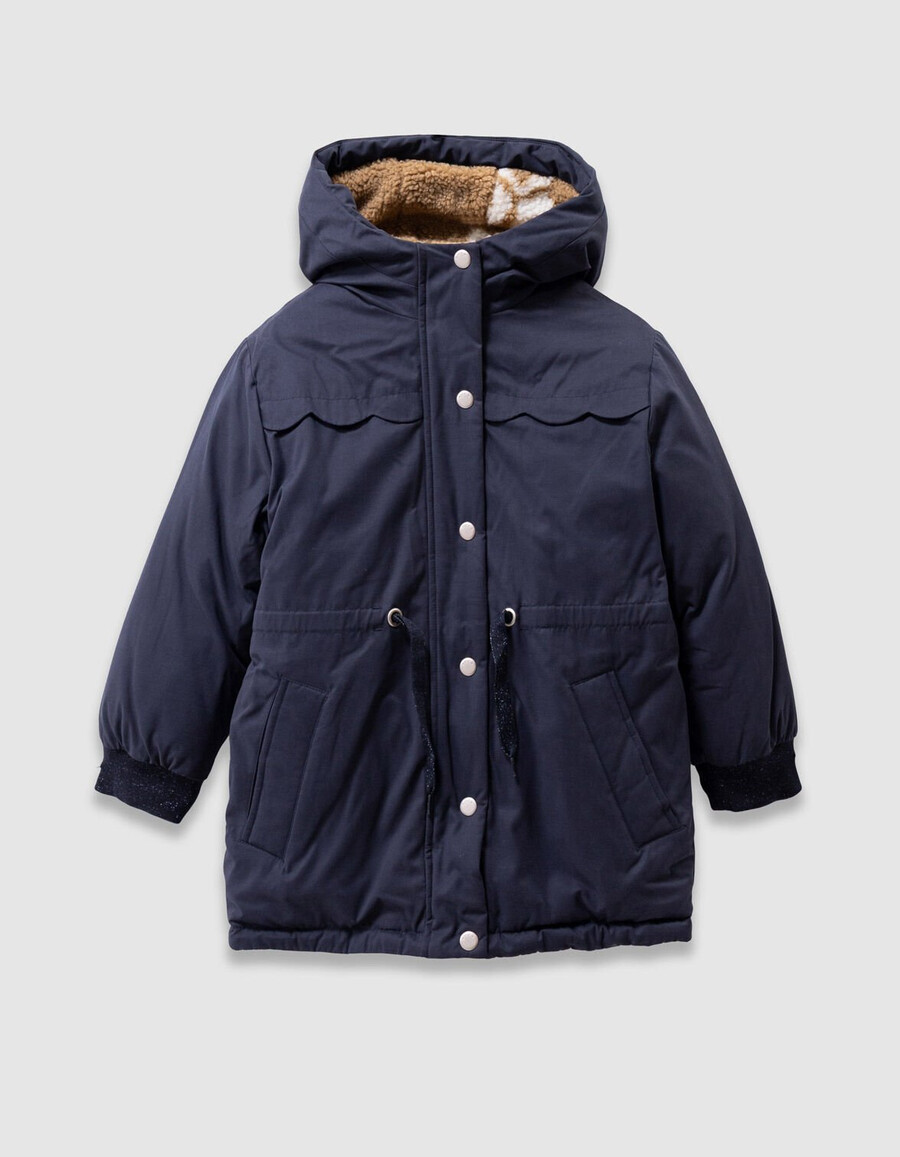 3-in-1-wendejacke für mädchen blau wattiert
