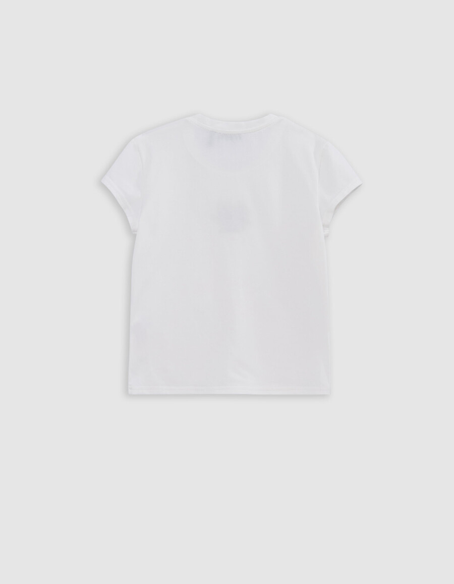 set aus blauer jeans-latzhose und t-shirt für mädchen