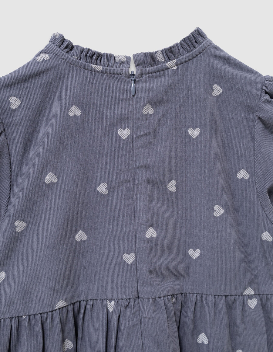 2-in-1-parka und weste aus blauem samt für mädchen