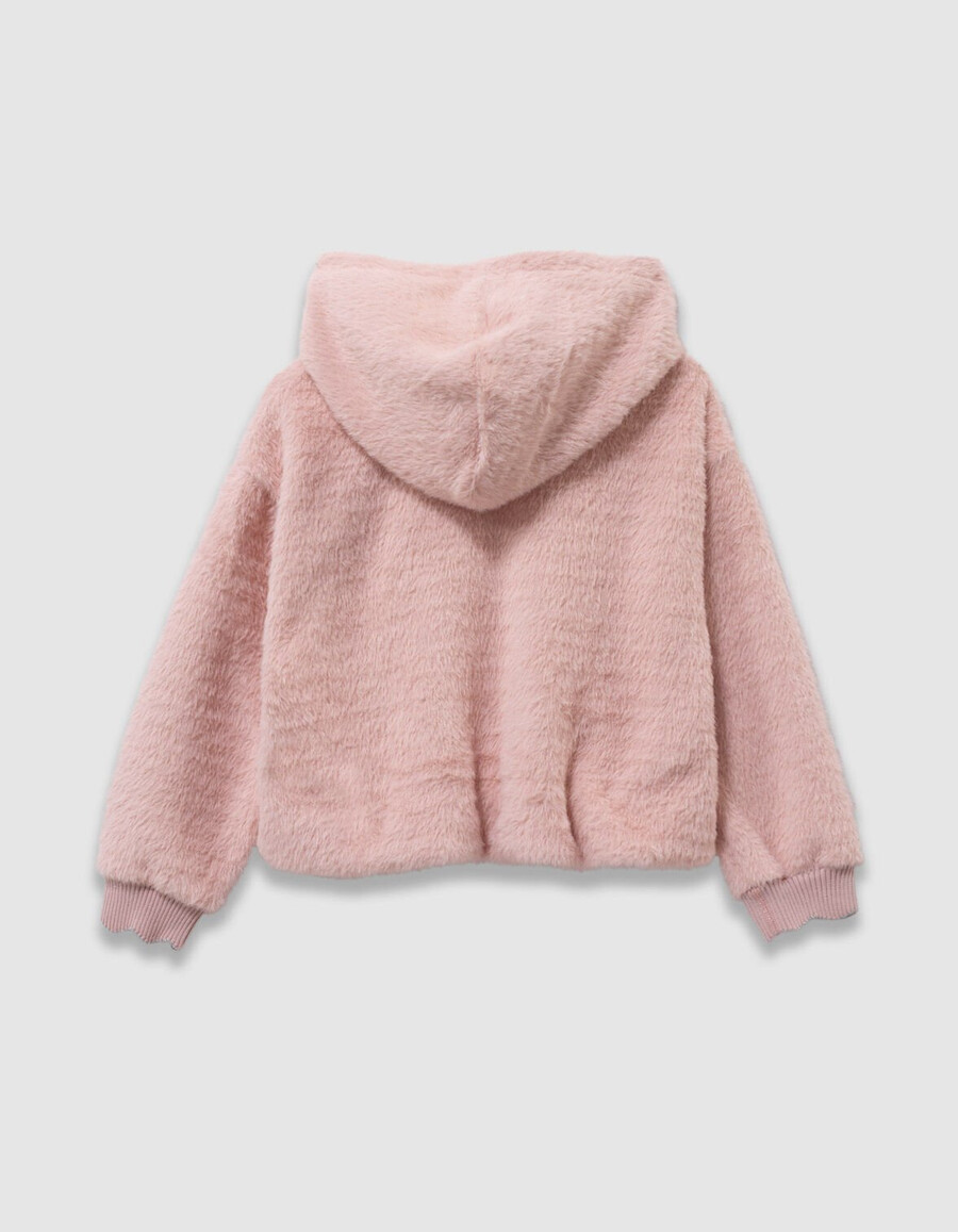 mädchen-kapuzenpullover in rosa mit herzaufnäher