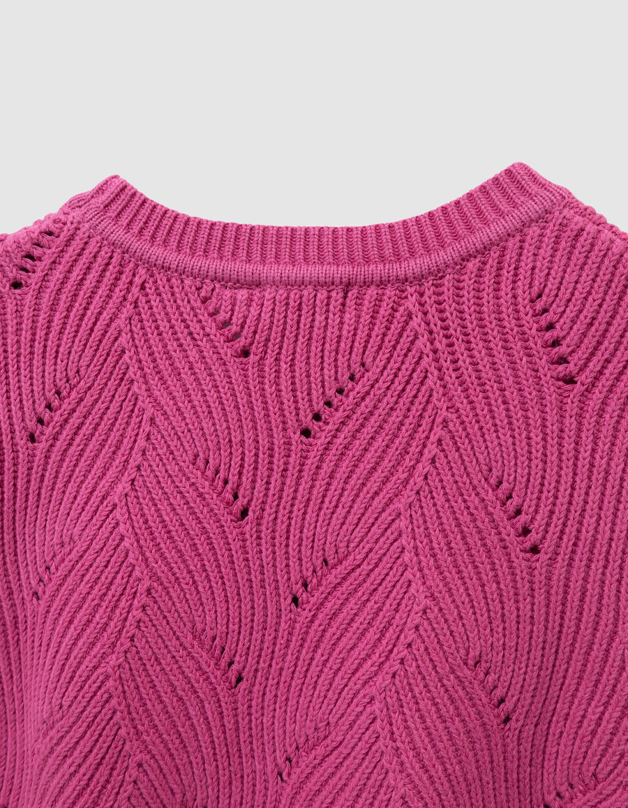 mädchen-strickpullover ärmellos rosa dekorativ mit rüschen